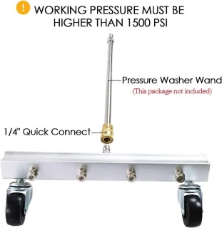 High Pressure Washer Water Broom - 13 Inch Power Washer Cleaner voor Sidewalk - Patio - Driveway - Deck - Sweep Driveway - 4000 PSI - 33 cm (Pressure Washer + Wands)
