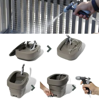 Draagbare Lagedrukreiniger - Emmer, Accu, Pomp - 9L - Draagbare Douche