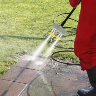 High Pressure Washer Tip, 2-in-1 High Pressure Washer Tip with 0.8cm Quick Coupling 4000PSI Double Pressure Washer Tip for Garden Concrete Car Vinyl Surface