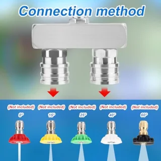 High Pressure Washer Tip, 2-in-1 High Pressure Washer Tip with 0.8cm Quick Coupling 4000PSI Double Pressure Washer Tip for Garden Concrete Car Vinyl Surface