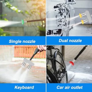 High Pressure Washer Tip, 2-in-1 High Pressure Washer Tip with 0.8cm Quick Coupling 4000PSI Double Pressure Washer Tip for Garden Concrete Car Vinyl Surface