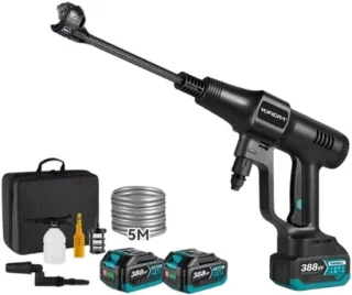Liora's Elektrische Hogedrukreiniger - hoge druk spuit 3 standen - Draadloze Auto Schoonmaken - Tuin Schoonmaaktool - geschikt Voor Makita 18V Batterij met 2 accu's