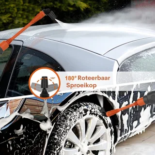 Hoge Druk Reiniger Draadloos - Draadloze Accu Hogedrukreiniger - Draagbare Hogedrukreiniger - MAX 580 PSI - Draagbare Krachtreiniger met Accessoireset - 4.0Ah Batterij - Hogedrukreiniger met Roterend Mondstuk