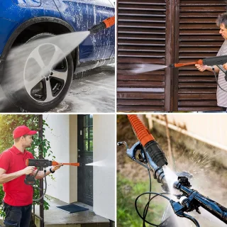 Hoge Druk Reiniger Draadloos - Draadloze Accu Hogedrukreiniger - Draagbare Hogedrukreiniger - MAX 580 PSI - Draagbare Krachtreiniger met Accessoireset - 4.0Ah Batterij - Hogedrukreiniger met Roterend Mondstuk
