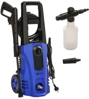 Hogedrukreiniger met 5-delige Accessoires - 1800W – 150 bar – 510 l/h – Incl. 6m Slang, Verstelbare Spuitstukken en Accessoires - Auto Was Set - Terrasreinigers - Hogedrukspuit