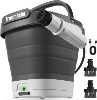 Hogedrukreiniger - Draadloze Hogedrukreiniger met 12L Tank - Opvouwbaar, USB-C, 3 Spuitstukken Hogedrukreiniger - 21V Accu voor Auto, Tuin, Camping, Huisdieren & Buitenreiniging