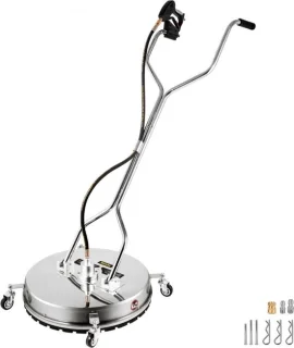 Hogedrukreiniger Terrasreiniger 4000 PSI Roterende Oppervlaktereiniger 61 cm Hogedrukreiniger Stoom van 304 Roestvrij Staal met 2 Zeer Efficiënte Mondstukken voor het Reinigen van Garagevloeren