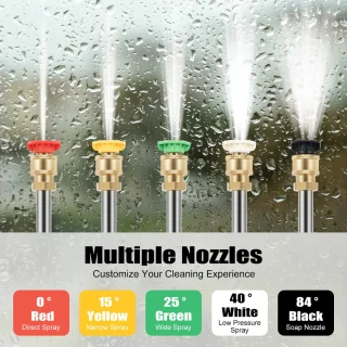 CINK Tools 7,5 PK Benzine Hogedrukreiniger 2200 PSI – Zelfaanzuigend Hogedrukspuit met 5 Spuitmonden, 8 m Slang & Wielen – Krachtige Buitenreiniger voor Auto, Tuin & Oprit