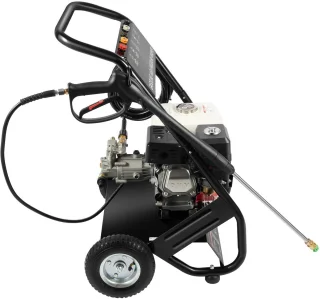CINK Tools 7,5 PK Benzine Hogedrukreiniger 2200 PSI – Zelfaanzuigend Hogedrukspuit met 5 Spuitmonden, 8 m Slang & Wielen – Krachtige Buitenreiniger voor Auto, Tuin & Oprit