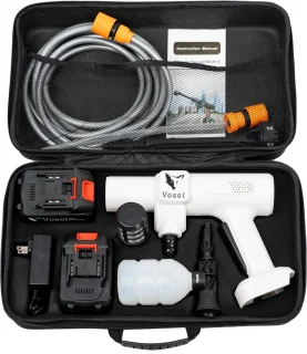 Vosoi Hogedrukreiniger - Draadloze Hogedrukreiniger - Hogedrukreiniger Auto - Hogedrukreiniger Accu - Terrasreiniger - Hogedrukspuit - 400W - 2x 45000 mAh Accu - Luxe koffer - 100 minuten gebruik