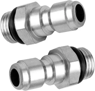 2 stuks buitendraad koppelingsstekker, hogedrukreiniger-adapter, snelkoppeling van roestvrij staal, accessoires, buitendraad snelle persluchtkoppeling, snelkoppeling, hogedrukreiniger-koppeling