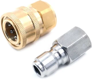 2 stuks ZONADAH messing hogedrukreiniger-armatuur met metrische M22-bus en 3/8 inch stekker