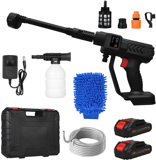 21V Draadloze Hogedrukreiniger met 2 Accu's Zwart review