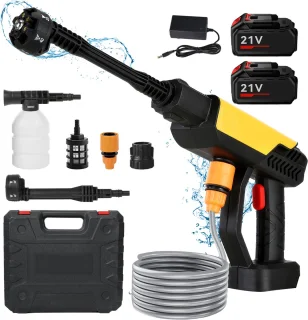 70Bar Accu Hogedrukreiniger 500W Set met 2 Batterijen Compatible met Makita 18V