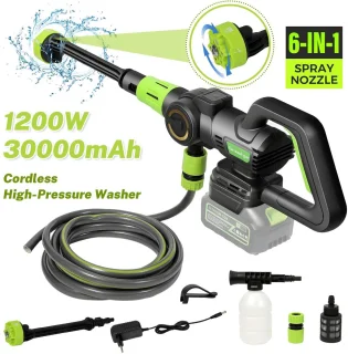 Accu Hogedrukreiniger 120Bar 1200W met 2 Batterijen en Lader