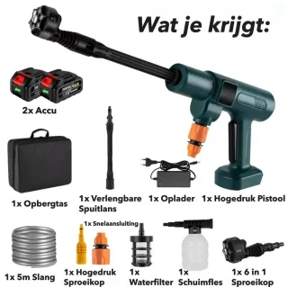 Accu Hogedrukreiniger 200bar Groen 2 Accu's