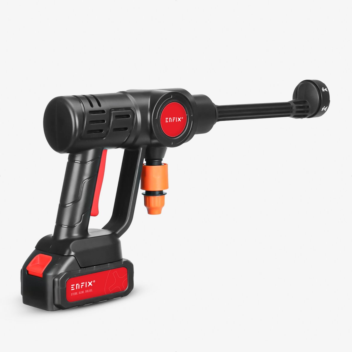 Wat vinden we goed aan de Accu Hogedrukreiniger 21V 15000mAh inclusief acculader