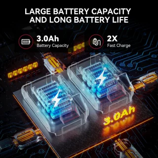 Accu Hogedrukreiniger 40 Bar - Draadloze Hogedrukspuit Set - 2x 3000 mAh Accu