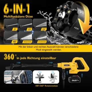 Accu Hogedrukreiniger 400W met 2x4000mAh accu's