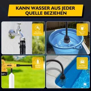 Accu Hogedrukreiniger 400W met 2x4000mAh accu's