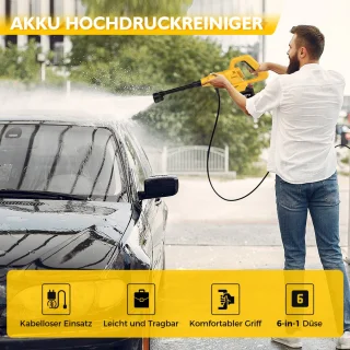 Accu Hogedrukreiniger 400W met 2x4000mAh accu's
