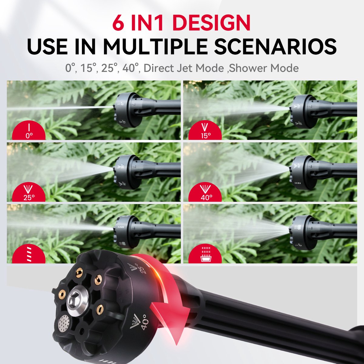 Wat vinden we goed aan de Accu Hogedrukreiniger 75 bar Mobiel met LCD en 6-in-1 Spuitmond