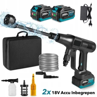 Accu Hogedrukreiniger Terrasreiniger Set - 2 Batterijen