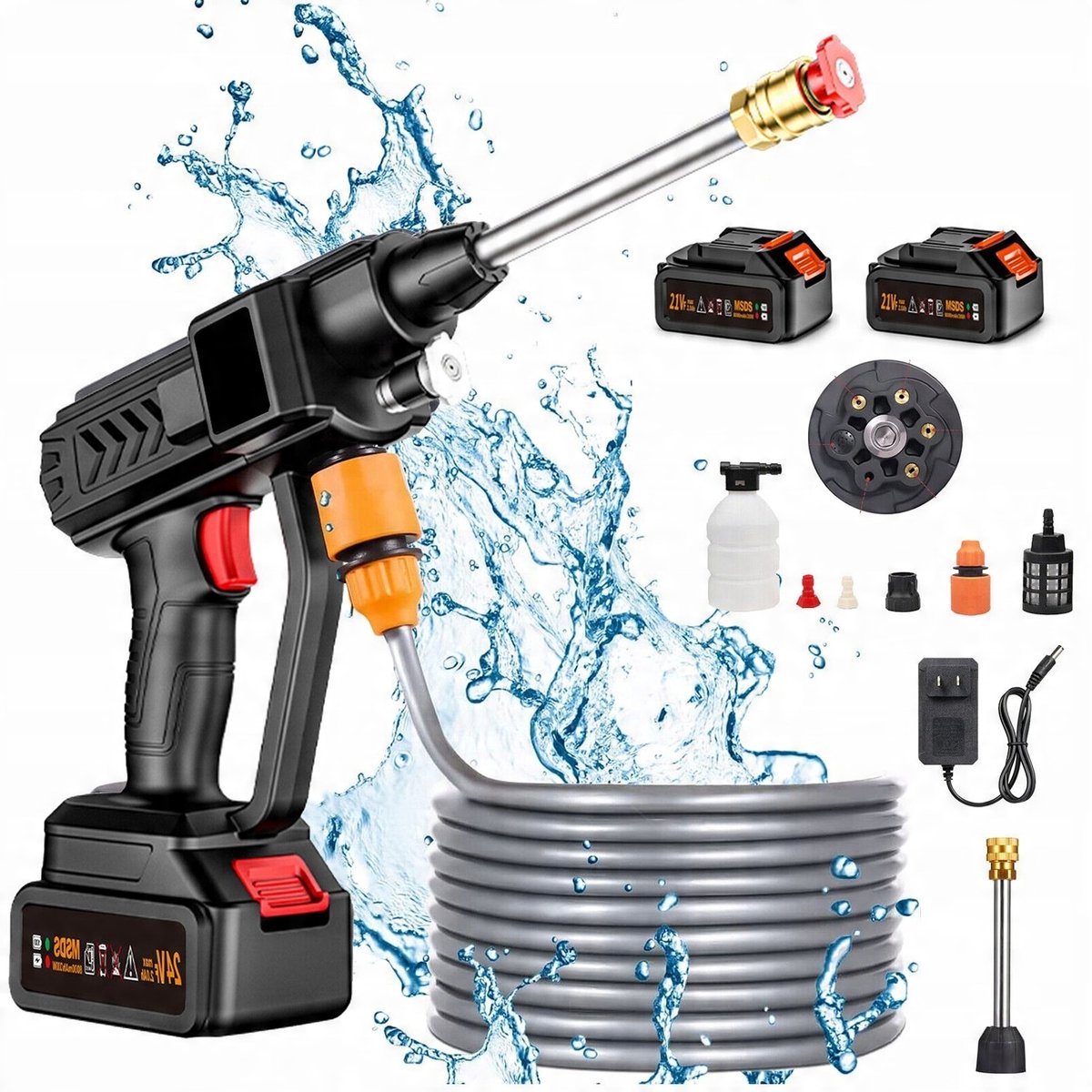 De Bedee Draadloos Hogedruk Autowaspistool in één oogopslag