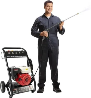Benzine hogedrukreiniger 2200 psi met 5 sproeiers