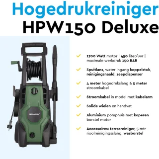 BRASQ HPW155 Hogedrukreiniger Terrasreiniger