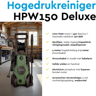 BRASQ HPW155 Hogedrukreiniger Terrasreiniger