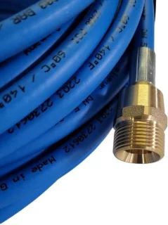 Buisreinigingsslang blauw met M22x1,5 AG-aansluiting en RR-sproeier (20 m)