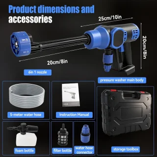 Cordless pressure washer compatibel met Makita 18V-batterij ShopVlot