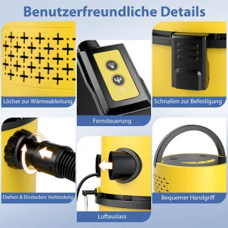COSTWAY 4-in-1 Nat-/droogzuiger 1200W 20L + 4L reservoir