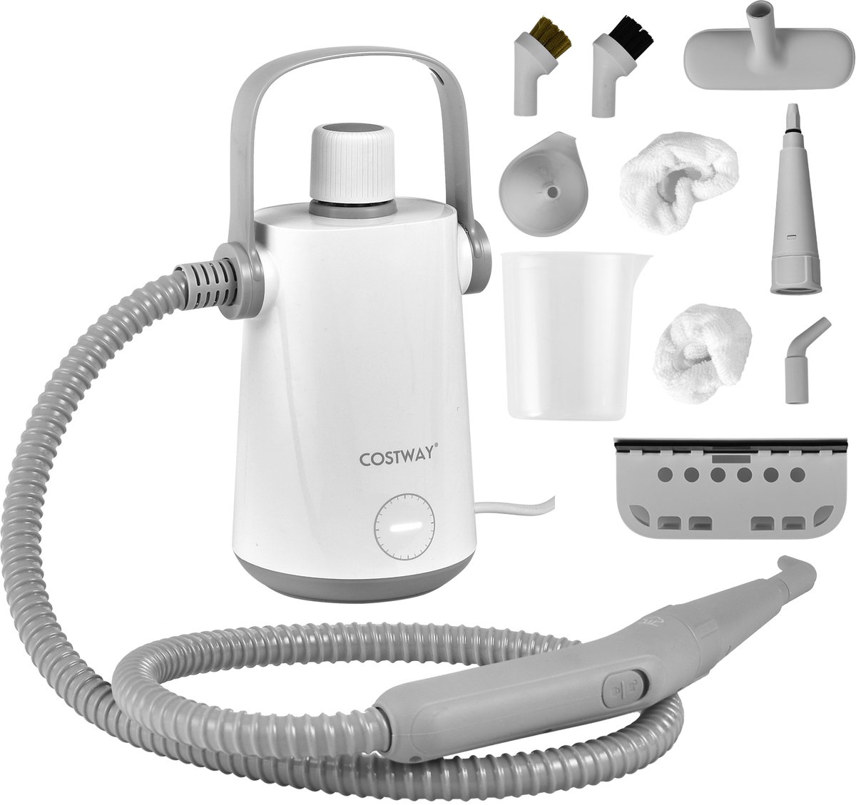 De COSTWAY Handstoomreiniger Steamshot 1000W 300ml Grijs in één oogopslag