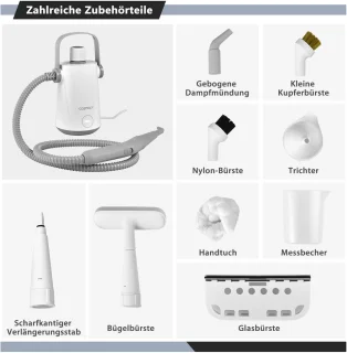 COSTWAY Handstoomreiniger Steamshot 1000W 300ml Grijs