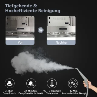 COSTWAY Handstoomreiniger Steamshot 1000W 300ml Grijs