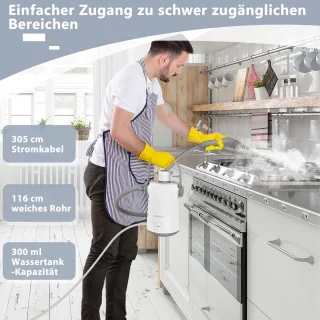 COSTWAY Handstoomreiniger Steamshot 1000W 300ml Grijs