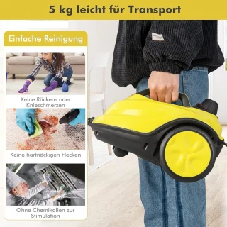 COSTWAY Stoomreiniger 2000W met 13 accessoires geel