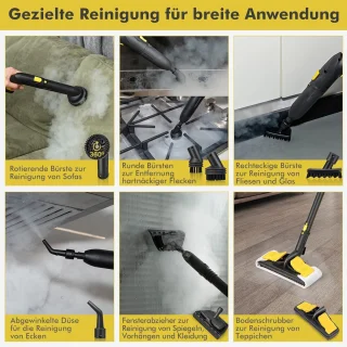 COSTWAY Stoomreiniger 2000W met 13 accessoires geel