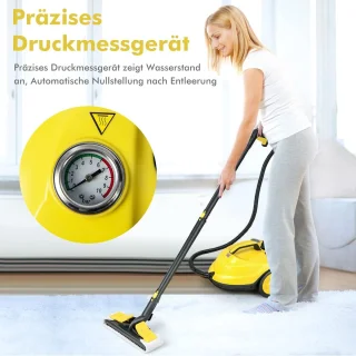 COSTWAY Stoomreiniger 2000W met 13 accessoires geel