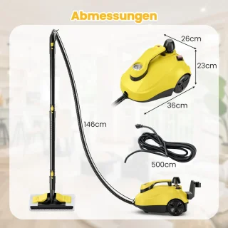 COSTWAY Stoomreiniger 2000W met 29 accessoires geel