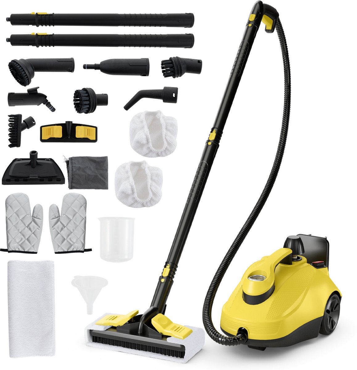 De COSTWAY Stoomreiniger 2000W met 29 accessoires geel in één oogopslag