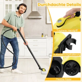 COSTWAY Stoomreiniger 2000W met 29 accessoires geel