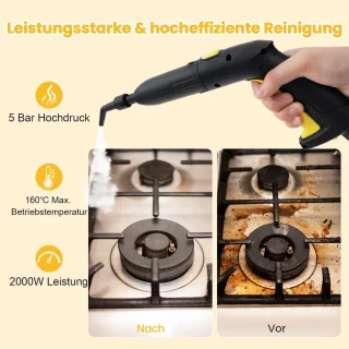 COSTWAY Stoomreiniger 2000W met 29 accessoires geel
