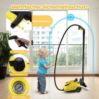 COSTWAY Stoomreiniger 2000W met 29 accessoires geel