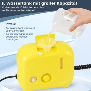 COSTWAY Stoomreiniger Handapparaat 1500W Geel