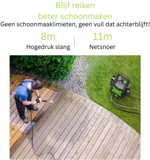 CRLYN Hogedrukreiniger Auto Zwart Groen