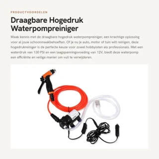 Dailygoods hogedrukreiniger draagbare waterpomp 12v