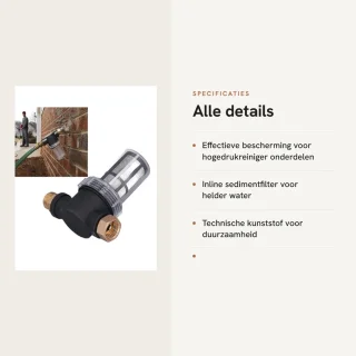 Dailygoods inline-sedimentfilter voor hogedrukreiniger 3/4 inch binnendraad